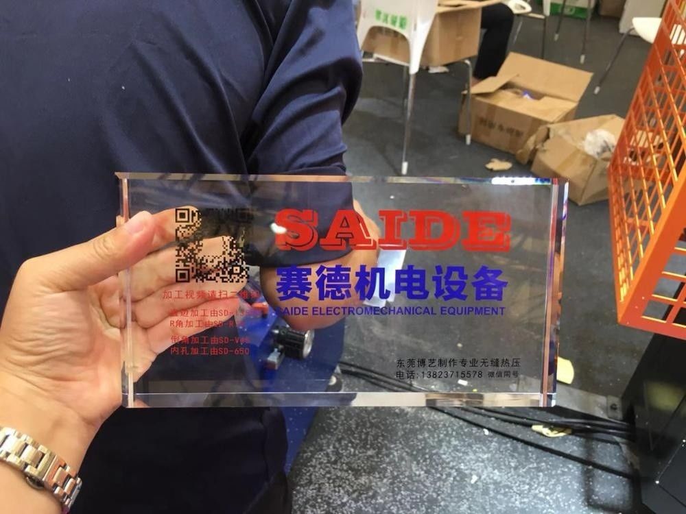 Placa acrílica anti-caída SAIDE China, calidad superior, máquina pulidora de corte acrílico con ángulo de 45 grados, borde de diamante