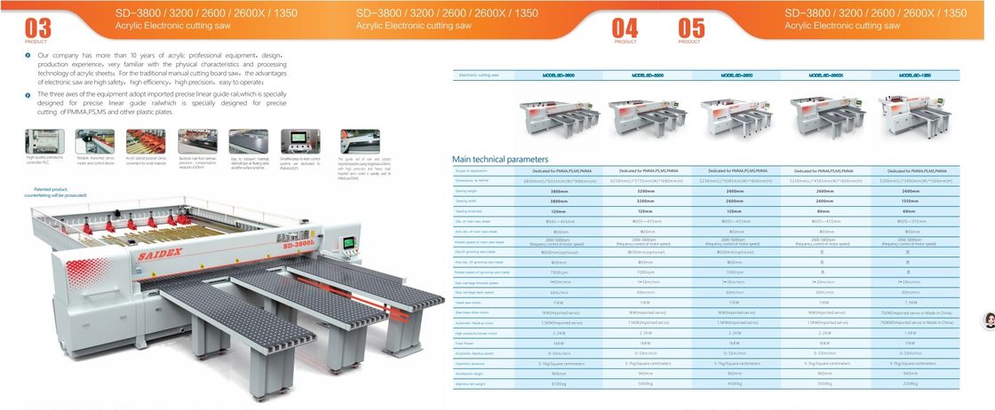 SD-3800 Acrílico Electrónica de corte de la sierra área de trabajo extensible para el corte de precisión de PMMA PS MS plástico acrílico